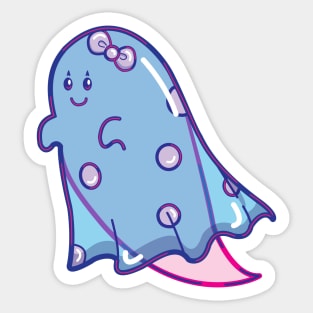 blue spooky ghosty Sticker